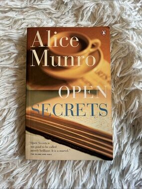 Alice Munro "Open Secrets" Paperback - Warm Beige & Blue Cover